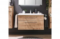 Cool-Line von puris - Badezimmer Weiß mit Glaswaschtisch